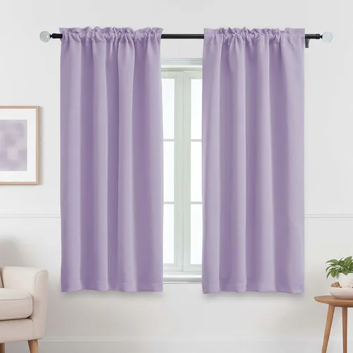 Miniatura 132 de OVZME Cortinas opacas turquesa para tratamiento de ventanas pequeñas, cortinas cortas con bloqueo de luz para ventana de cocina sobre el fregadero