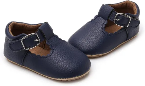 Miniatura 63 de RVROVIC Mocasines de princesa para bebé, zapatos brillantes de Mary Jane, zapatos de cuna de suela suave y ligera de primera calidad, zapatos