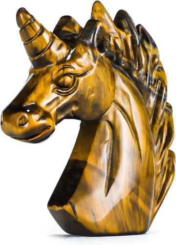 Miniatura 11 de Artistone Estatua de unicornio de cristal de amatista de 3 pulgadas, piedra preciosa tallada a mano, piedra de caballo de unicornio morado, figuras