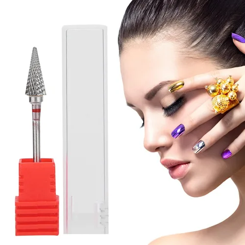 Miniatura 9 de Brocas para uñas, brocas de acero de tungsteno para manicura de manicura, cabezal de pulido de manicura de pedicura eléctrica, brocas de cono Azul