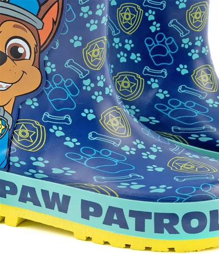 Miniatura 5 de Paw Patrol Botas de agua para niños Botas Wellington de lluvia azul para niños Chase Toddler zapatos resistentes al agua para caminar con asas
