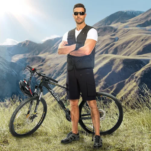 Miniatura 3 de Hiauspor Pantalones cortos de ciclismo de montaña para hombre, elásticos, de secado rápido, para senderismo, trabajo, golf, pesca, táctico