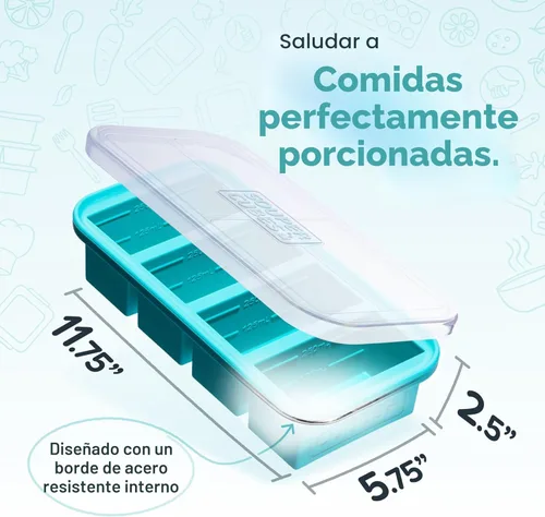 Miniatura 2 de Souper Cubes - Moldes de silicona para congelador de 1 taza - Cubos de sopa perfectos para congelar caldo, arroz, sobras y más - Bandejas