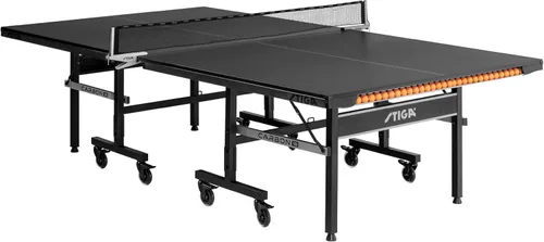 STIGA Carbon Series Indoor Table Tennis Table with 15mm - 18mm Performance Top, QuickPlay Assembly, Built-in Ball Storage, Foldable Playback Mode &