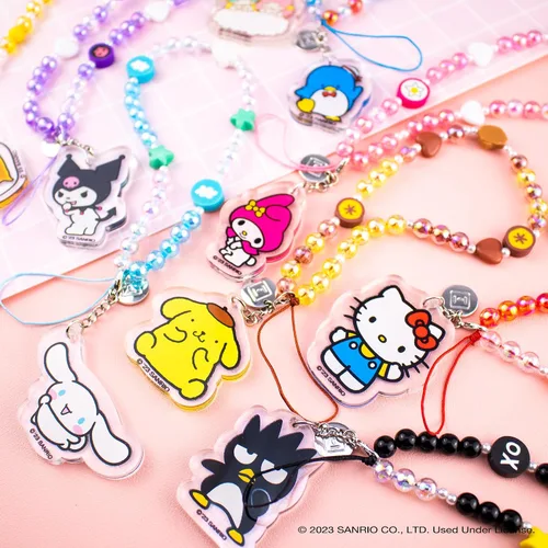 Miniatura 7 de iFace - Pulsera de cuentas de Hello Kitty y sus amigos - Correa universal para teléfono con dije, bonita cadena para muñeca, cordón estético f.