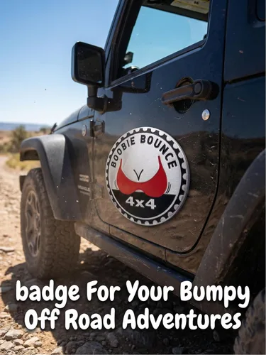 Miniatura 4 de 2 piezas de emblema de coche Boobie Rated, emblema automotriz metálico 4 x 4, emblemas de coche redondos de metal 3D, pegatinas de emblema de coche