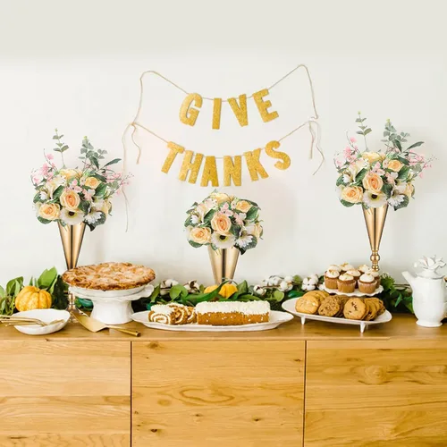 Miniatura 8 de Sziqiqi Juego de 2 centros de mesa altos metálicos para mesas de recepción de boda Florero dorado con soporte Decoración de base para fiestas
