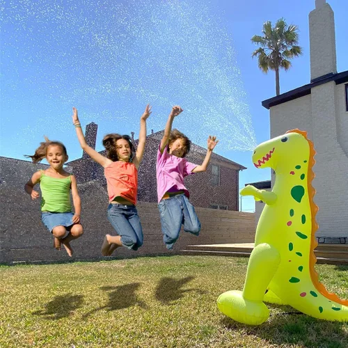 Miniatura 9 de Float Joy Rociador inflable de 5.5 pies, dinosaurio gigante T-REX, gran regalo para niños y adultos, juguete de agua para decoración de fiesta