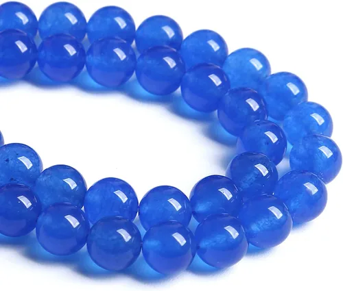 Miniatura 88 de 4MM 86 piezas cuentas sueltas de calcedonia azul aguamarina para hacer joyas, pulseras, collares Aguamarina azul
