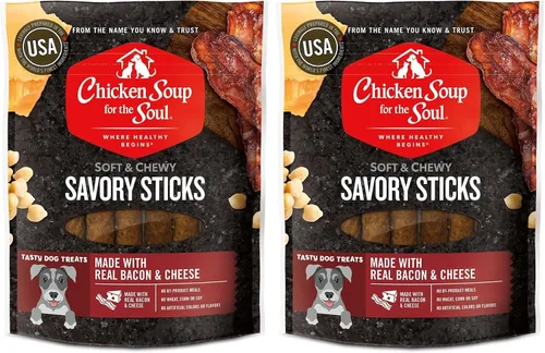 Miniatura 17 de Chicken Soup for The Soul All Natural Premium Savory Sticks Golosinas suaves y masticables para perros, primer ingrediente de carne de res real, sin