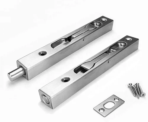 Miniatura 5 de Paquete de 2 pernos de seguridad de acero inoxidable 304 de 6 pulgadas para puerta, doble palanca de puerta, cerradura deslizante francesa, acabado
