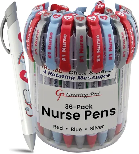Miniatura 8 de Greeting Pen Enfermera Apreciación 6 Diseños Rotación Mensaje 6 Pen Set (36067)