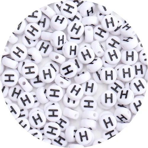 Miniatura 18 de 100 cuentas de letras – Cuentas redondas blancas del alfabeto acrílico de 0.16 x 0.27 pulgadas para hacer joyas, pulseras, collares y llaveros