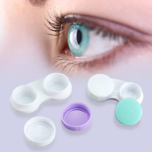 Miniatura 7 de 12 fundas para lentes de contacto, caja para lentes de contacto, contenedor de soporte para ojos izquierdos/derechos, kit de almacenamiento