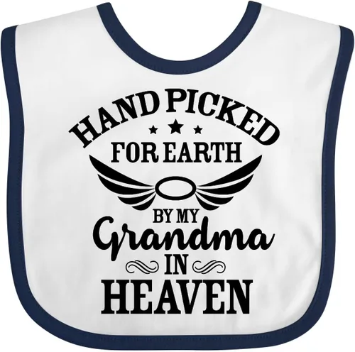 Miniatura 12 de inktastic Handpicked for Earth By My Grandma in Heaven Angel Wings Baby Bib