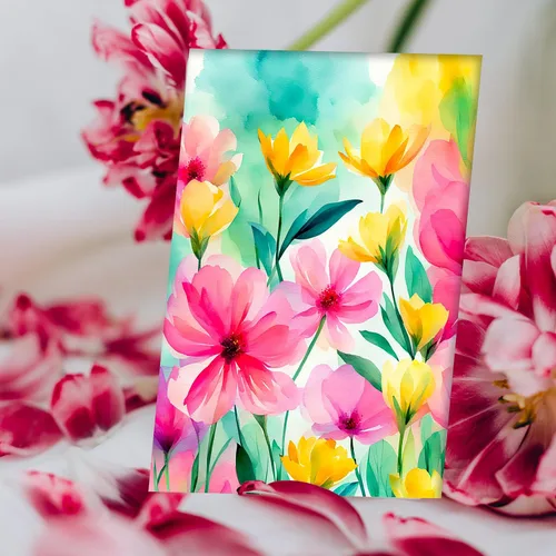 Miniatura 7 de PARTH iMPEX 36 tarjetas de notas florales en blanco con sobres - 10x15 cm Tarjetas de felicitación para todas las ocasiones, flores de acuarela