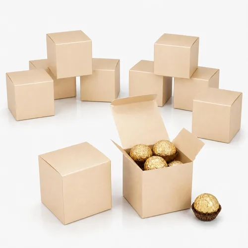Miniatura 26 de Quotidian Cajas de regalo plegables de papel perlado italiano vintage con purpurina y tapas, de 3 x 3 x 3 pulgadas (7.6 x 3.0 x 3.0 x 3.0 in)