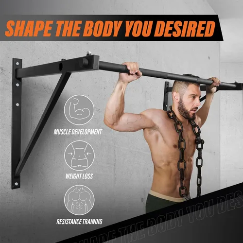 Miniatura 5 de Yes4All - Barra de dominadas resistente para montar en la pared – Agarre múltiple para dominadas / Barra de dominadas para montar en el techo / A.