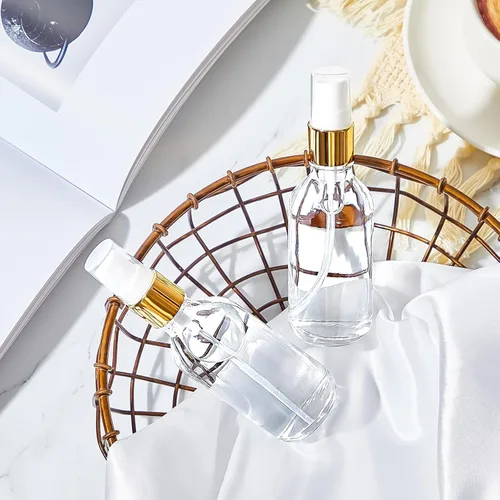 Miniatura 5 de Roshtia 30 unidades de botellas de spray de vidrio transparentes y vacías pequeñas, botellas rellenables reutilizables para perfume con rociador