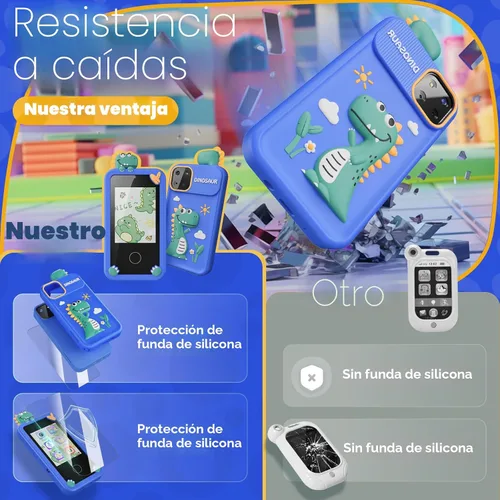 Miniatura 5 de Juguetes de teléfono inteligente para niños, juguetes de regalo de dinosaurios para niños de 3 a 9 años, regalos de Navidad, cumpleaños, mini