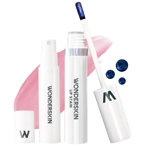 Miniatura 13 de Wonderskin Wonder Blading Mancha de Labios Todo el Día Mascarilla Despegable y Kit Revelador - Tinte de Labios Nude Duradero e Impermeable, Kit