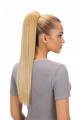 Miniatura 18 de CAISHA Extensiones de clip de cola de caballo de 20 pulgadas con pinza de mariposa recta rubio mezcla H55