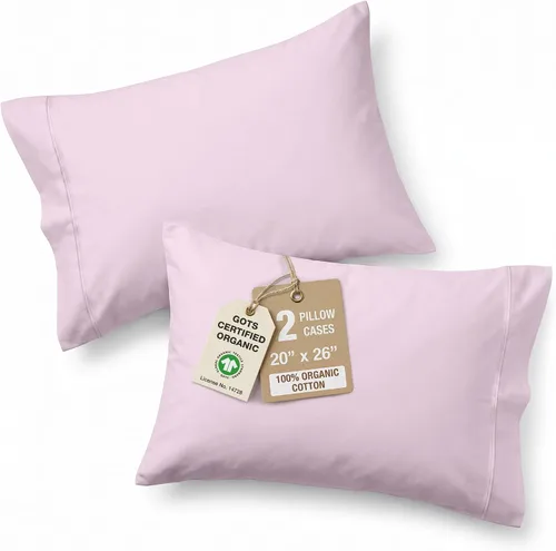 Miniatura 29 de Lane Linen - Juego de 2 fundas de almohada, 100% algodón orgánico puro, tamaño king, color amarillo claro/vainilla (20 x 36 pulgadas)