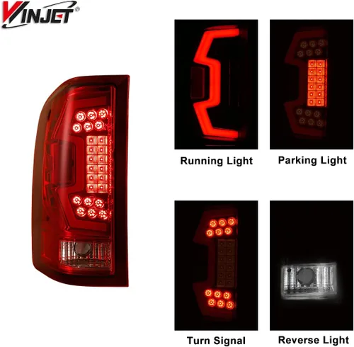 Miniatura 3 de Winjet Luces traseras LED para Chevrolet Silverado 1500 2500 3500 2010 2011 2012 2013 2014 Chevrolet Silverado 1500 2500 3500 3500] Tubo rojo