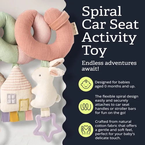 Miniatura 4 de Itzy Ritzy Juguete de actividad en espiral para asiento de automóvil y cochecito – Juguetes para cochecito y asiento de automóvil para edades de 0