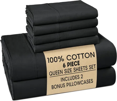Miniatura 131 de Casa Platino Sábanas de cama individual XL, sábanas de 100 % algodón con 2 fundas de almohada, tejido percal crujiente y sensación acogedora, verde