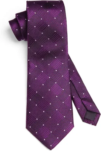 Miniatura 195 de HISDERN Conjunto de corbata a cuadros a cuadros pañuelo tejido clásico formal para hombre corbata y bolsillo cuadrado