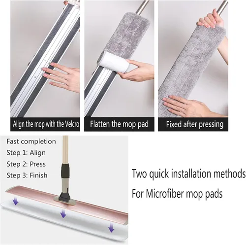 Miniatura 2 de Almohadillas de microfibra de 18 pulgadas, paquete de 6 cabezales de repuesto para mopas de microfibra para mopas húmedas y secas, almohadillas