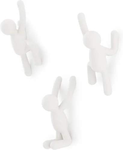 Miniatura 10 de Umbra Buddy Ganchos de pared decorativos montados en la pared para colgar abrigos, bufandas, bolsos, carteras, mochilas, toallas y más, juego de 3