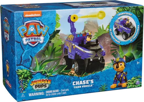 Miniatura 8 de Paw Patrol Jungle Pups, vehículo Chase Tiger, camión de juguete con figura de acción coleccionable, juguetes para niños y niñas a partir de 3 años