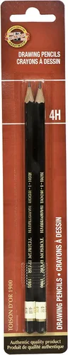 Koh-I-Noor Lápiz Toison d'Or de grafito, grado 4H, paquete de 2 (FA1900.4HBC)