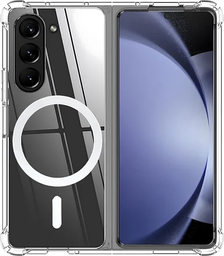 Miniatura 7 de Funda magnética transparente para Samsung Galaxy Z Fold 5 [compatible con accesorios MagSafe] Funda magnética delgada a prueba de golpes