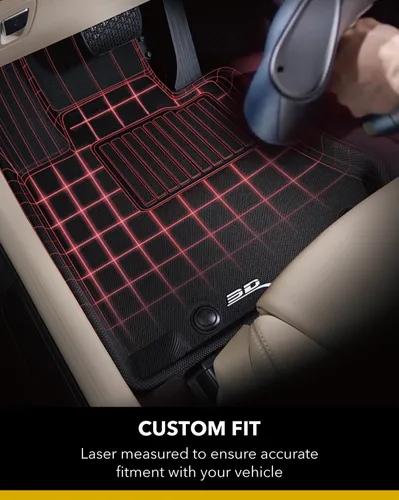 Miniatura 4 de 3D MAXpider Tapete KAGU de ajuste personalizado (negro), compatible con Chevrolet Bolt EV 2017-2023 - Segunda fila Trasero