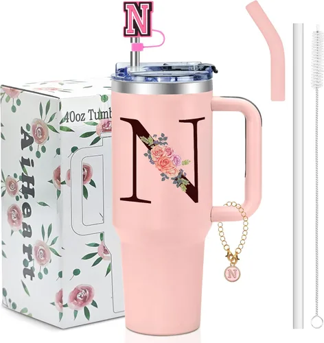 Miniatura 34 de Regalos de cumpleaños para mujeres, vaso con monograma con asa, regalos personalizados para mamá, regalo con monograma para mujer, vasos