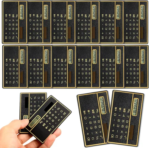 Weewooday Calculadora de bolsillo delgado de 8 dígitos, portátil, diseño de tarjeta de crédito, mini calculadora de energía solar para oficina en