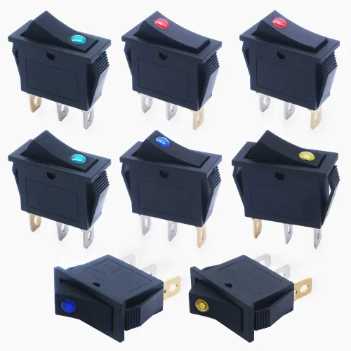 Miniatura 15 de mxuteuk Interruptor basculante momentáneo (ENCENDIDO) - Apagado de palanca DPST Power 4 Pin AC 250V 6A 125V 10A, uso para coche, barco