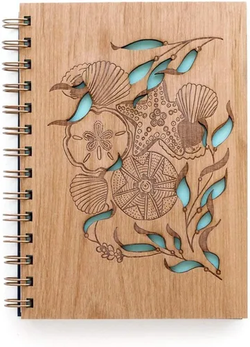 Tidepools Sea Life - Diario de escritura en blanco [cuaderno de espiral de tapa dura para mamá, papá, pequeño diario de gratitud diaria de atención