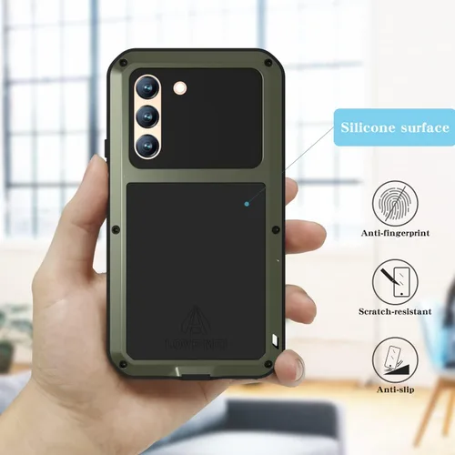 Miniatura 7 de LOVE MEI Funda militar resistente para Samsung Galaxy S22, con protector de pantalla de vidrio templado, a prueba de golpes, a prueba de polvo, a