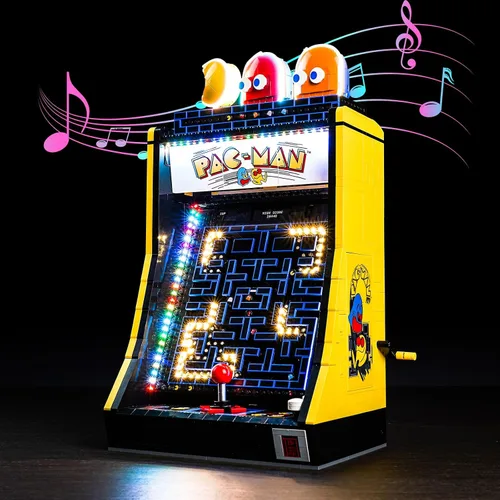 Kit de luz LED mejorado compatible con Lego Icons PAC-Man Arcade Building Blocks Model, versión musical compatible con Lego 10323 (modelo no