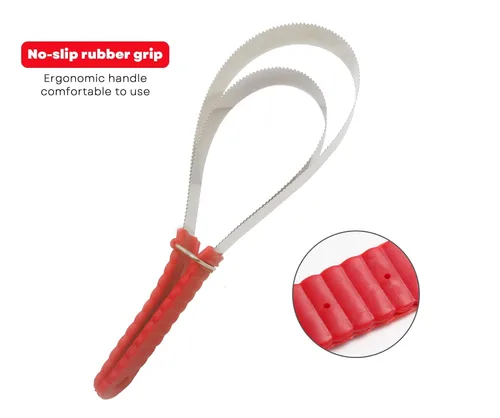 Miniatura 7 de Rascador de cepillo de caballo de acero inoxidable para perros (dos bucles)