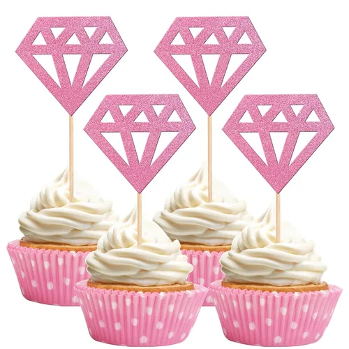 Miniatura 13 de 24 piezas de decoración para cupcakes con anillo de corazón, para despedida de soltera, bodas, compromisos, despedidas de soltera, suministros