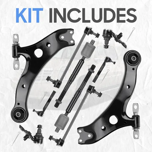 Miniatura 4 de Brazos de control inferiores delanteros con junta esférica, barra estabilizadora, tirante con bota, kits de suspensión compatibles con Toyota Camry