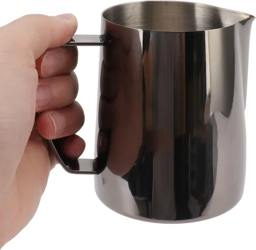 Miniatura 4 de CHICIRIS Jarra espumadora de leche de 20 onzas, taza espumadora de leche de 20 onzas, con boca puntiaguda, accesorios de espresso, jarra de leche
