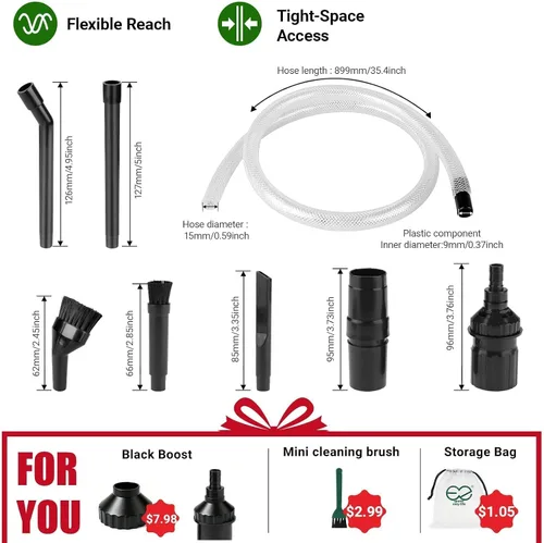 Miniatura 5 de EZ SPARES Kit de fijación para hendiduras, compatible con aspiradora de 1-1/4 pulgadas, micro herramientas de limpieza para teclado, grietas