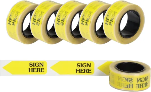 Redi-Tag 91001 - Recambios para bandera de página de mensaje de flecha, "Sign Here", amarillo, 120 banderas por rollo (caja de 6 rollos)