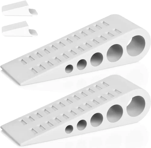 Miniatura 14 de HOMOTEK Paquete de 2 topes de puerta de goma con forma de cuña para puertas de puerta, protectores de pared para piso e parte inferior de la puerta